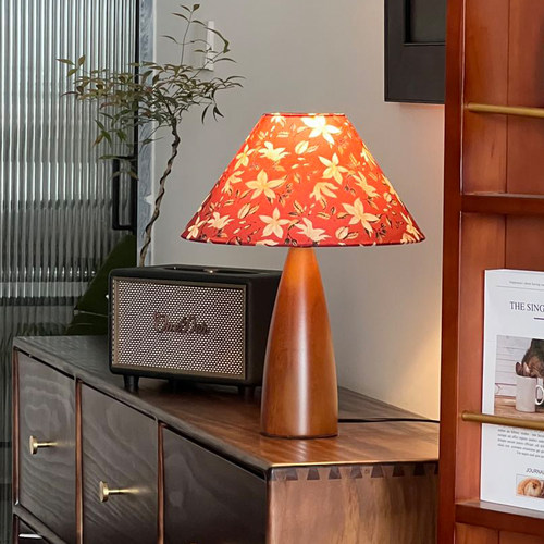 中古实木婚房结婚复古美式台灯卧室床头侘寂风氛围浪漫陪嫁长明灯