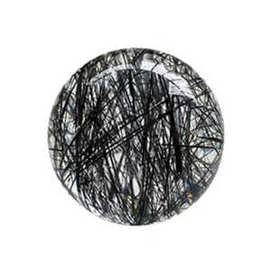 天然黑发晶散珠收藏级巴西黑发单珠多宝转运水晶手串圆珠diy配珠