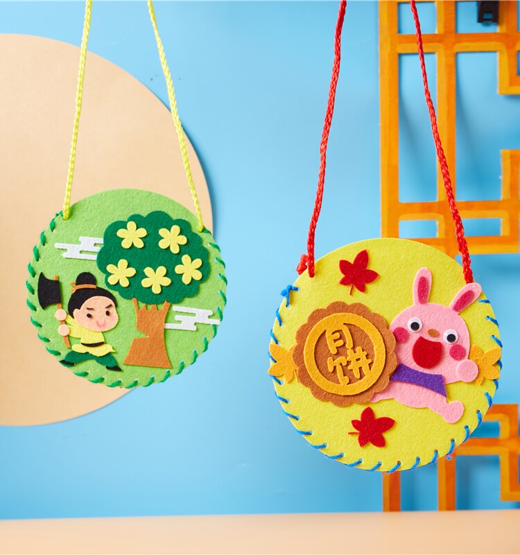 중추절 수제 DIY 선물 배낭 만들기 재료 패키지 유치원 어린이 중추절 월병 토끼 배낭