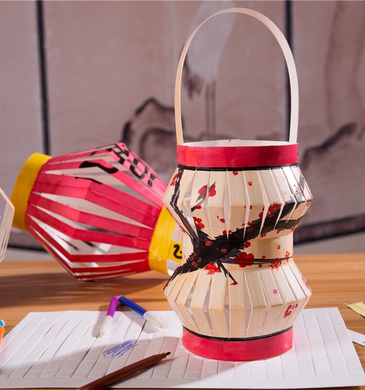 중추절 종이 등불 어린이를위한 수제 DIY 재료 패키지 2023 휴대용 그림 미술 색칠 등불