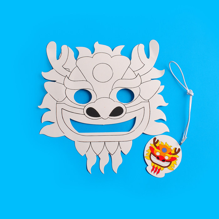 드래곤 보트 축제 선물 수제 DIY 중국어 드래곤 마스크 유치원 생산 재료 패키지 크리 에이 티브 아트 페인팅 장식