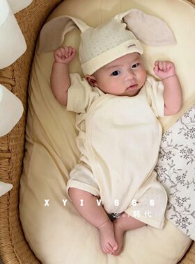 peekaboo韩国进口新生儿婴儿宝宝夏款可爱家居服月子服套装26新款