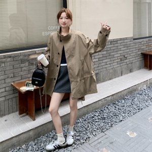 爆款美式复古风衣外套女春秋2025新款巨好看工装大衣流行超火减龄图片