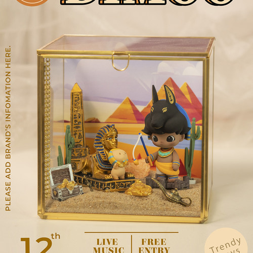 dimoo盲盒造景玻璃框微缩