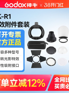 神牛AK R1套装S-R2光效蜂巢套装H200R圆形分体灯头附件柔光罩色片适用AD200PRO外拍灯V1机顶闪光灯收纳包原厂