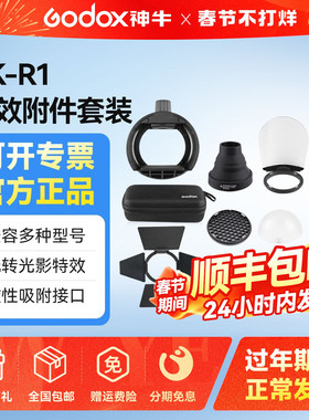 神牛AK R1套装S-R2光效蜂巢套装H200R圆形分体灯头附件柔光罩色片适用AD200PRO外拍灯V1机顶闪光灯收纳包原厂