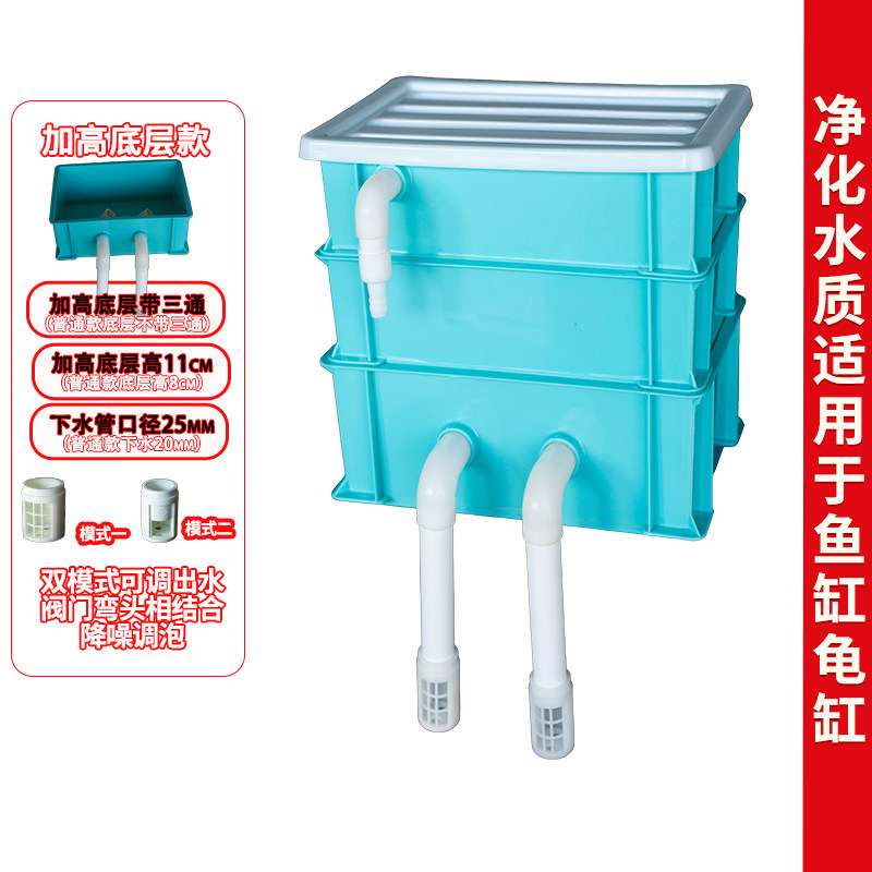 鱼缸龟缸过滤盒滴流盒底盒加高款干湿分离周装箱净水培菌上滤