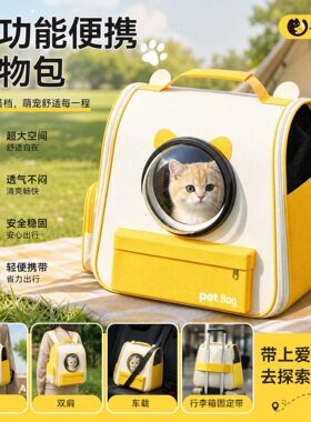 猫包外出便携包透气双肩猫背包书包大容量猫咪外带宠物手提兔子包