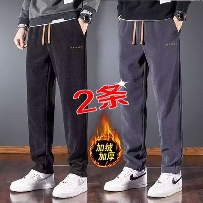 加绒加厚运动灯芯绒卫裤子