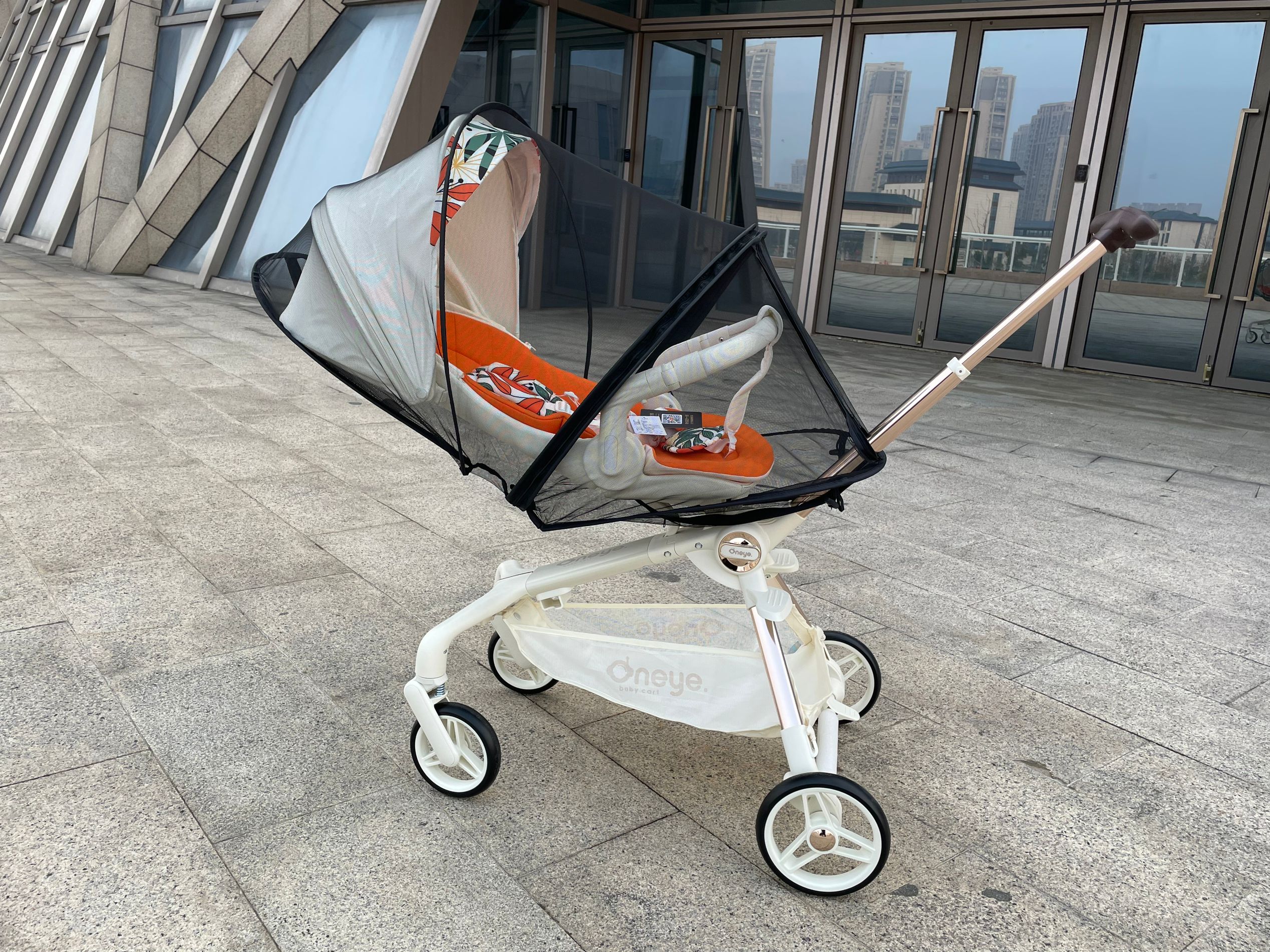 丸丫溜娃车配件固定底兜网纱蚊帐