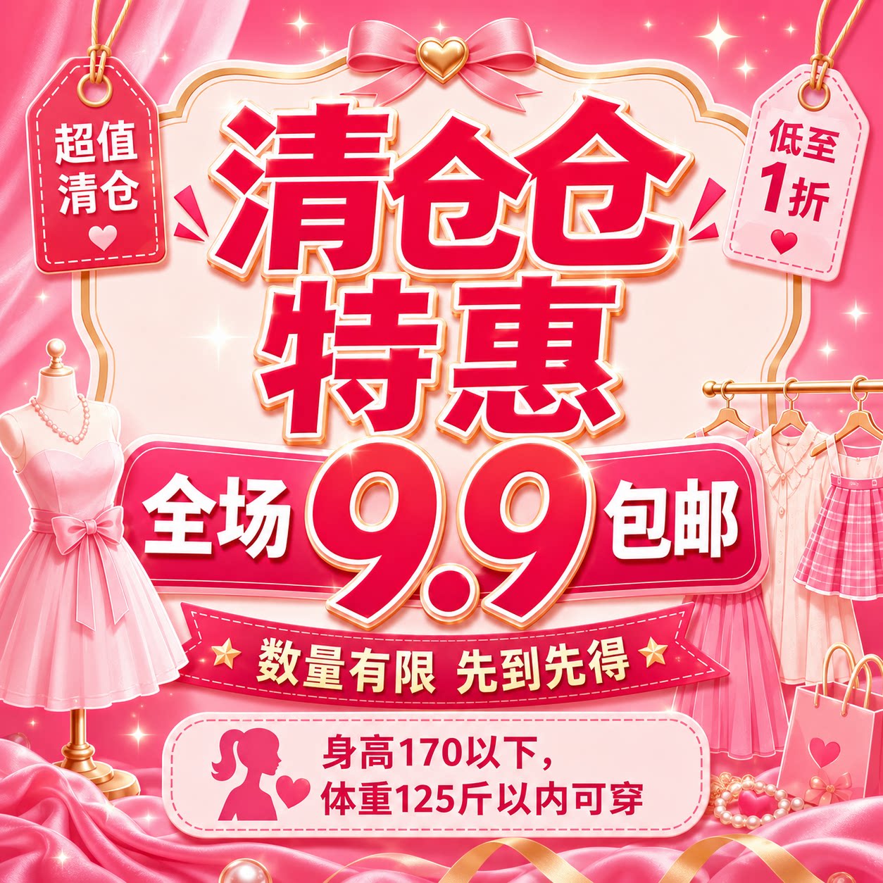 清仓特价9.9包邮 女装COS服装拍照穿搭库存尾货随机款低价处理
