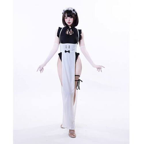 SENMHS女仆COS长裙黑白色