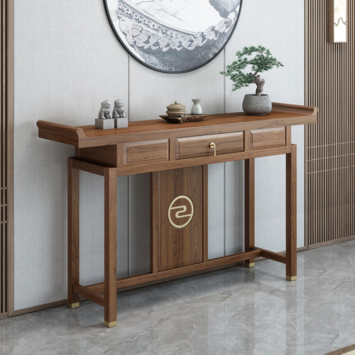 康曦木业新中式玄关桌免安装