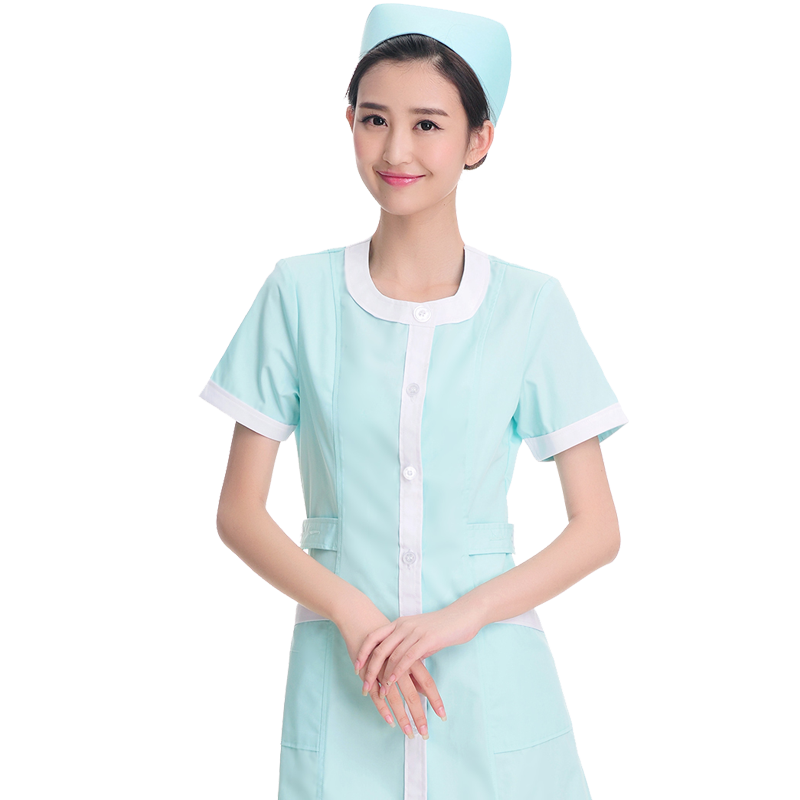 钱森护士服夏装美容师服装短袖 美甲师美体师工作服长袖 药店服装