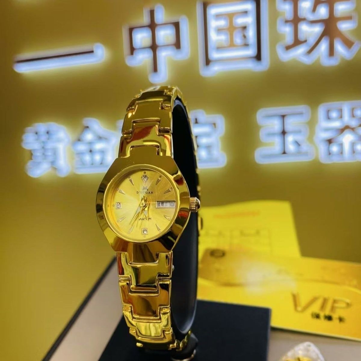 女神专属欧美风机械金表明星同款