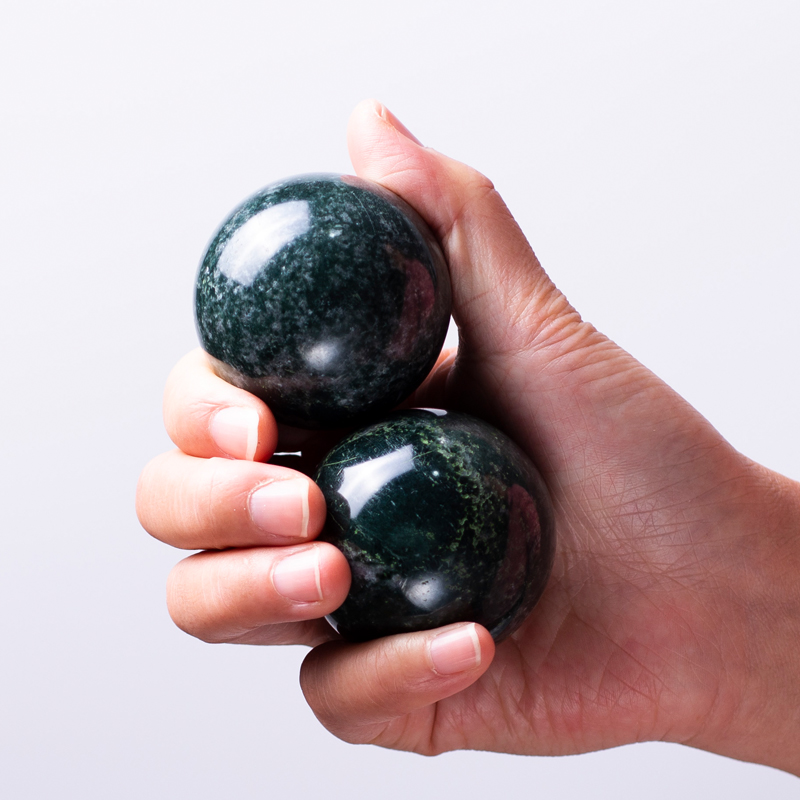 保健球手球防瘫训练健身器材中式天然玉石按摩球送老人礼物手转球
