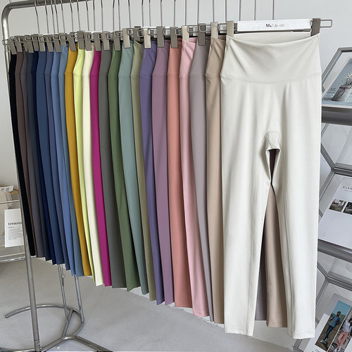 LL~同款裸感无尴尬线专业瑜伽裤女高腰提臀透气跑步运动健身长裤