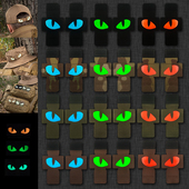 反光夜光创意一对猫眼魔术贴臂章搭扣包帽子户外MOLLE织带挂件