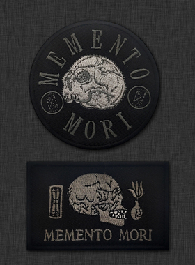 MEMENTO MORI头骨骷髅刺绣臂章魔术贴士气章背包贴补丁徽章