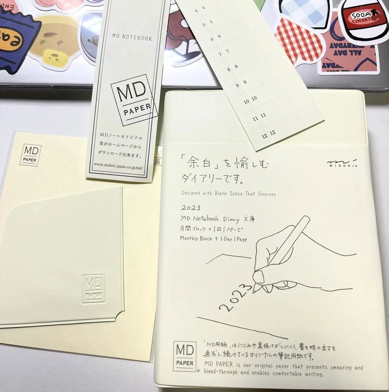 日本midori自由日记余白一日一页md全年册日记本小奶砖