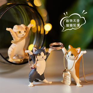 【1件5折】Qualia妖娆猫猫笔架扭蛋猫咪举笔架万物皆可举沙雕摆件