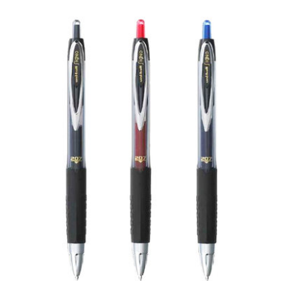 日本UNI三菱UMN-207中性笔红蓝黑色签字水笔学生用0.5mm 美橙文具