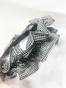 6-黑白格灰色系蓝灰色系蓝色系发箍