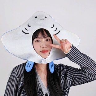 可爱搞怪卡通海洋鳐鱼魔鬼鱼头套帽子拍照摄影表演出游节日道具