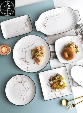 pure white round plates Dinner plate home cerami