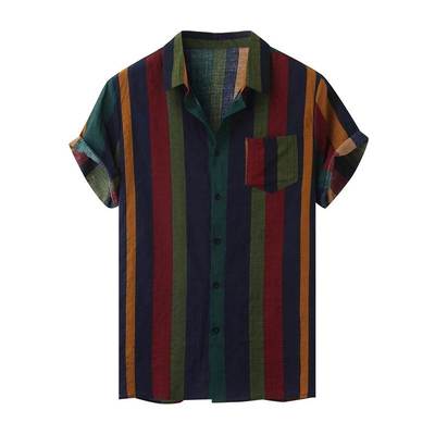 Shirts Men Hawaii Mens Shirt Blouse Casual Cotton Beach 衬衫