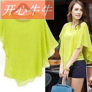 2020 summer women ruffles chiffon blouses tops XXL