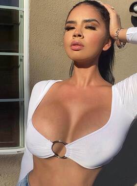 Sexy Hollow Top Long Sleeve Crop T-shirt 性感上衣长袖露脐T恤