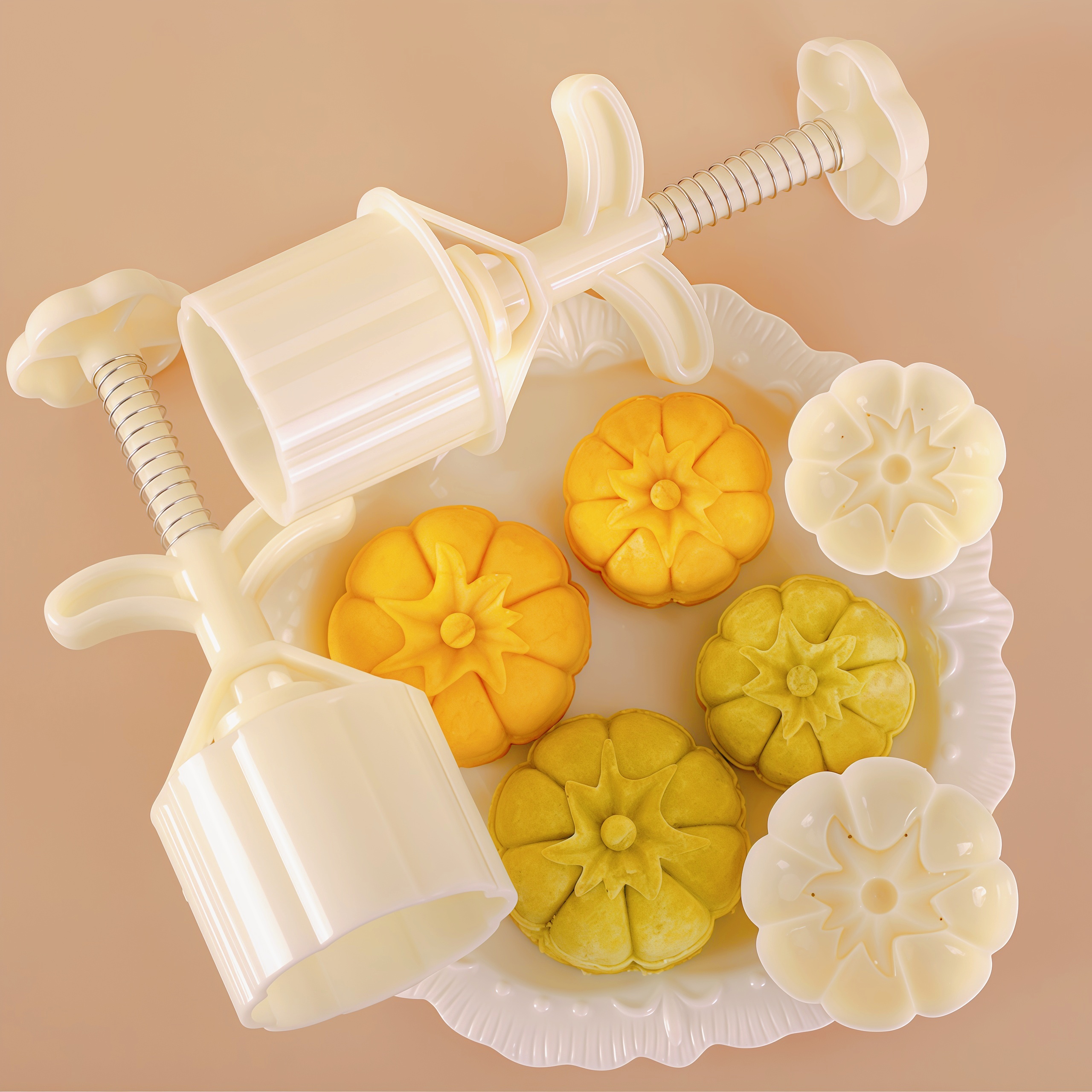 升级版立体南瓜月饼糕点手压模具