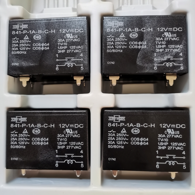 841-P-1A-B-C-H 12VDC G7L-1A-P-12V全新 继电器  4脚-30A