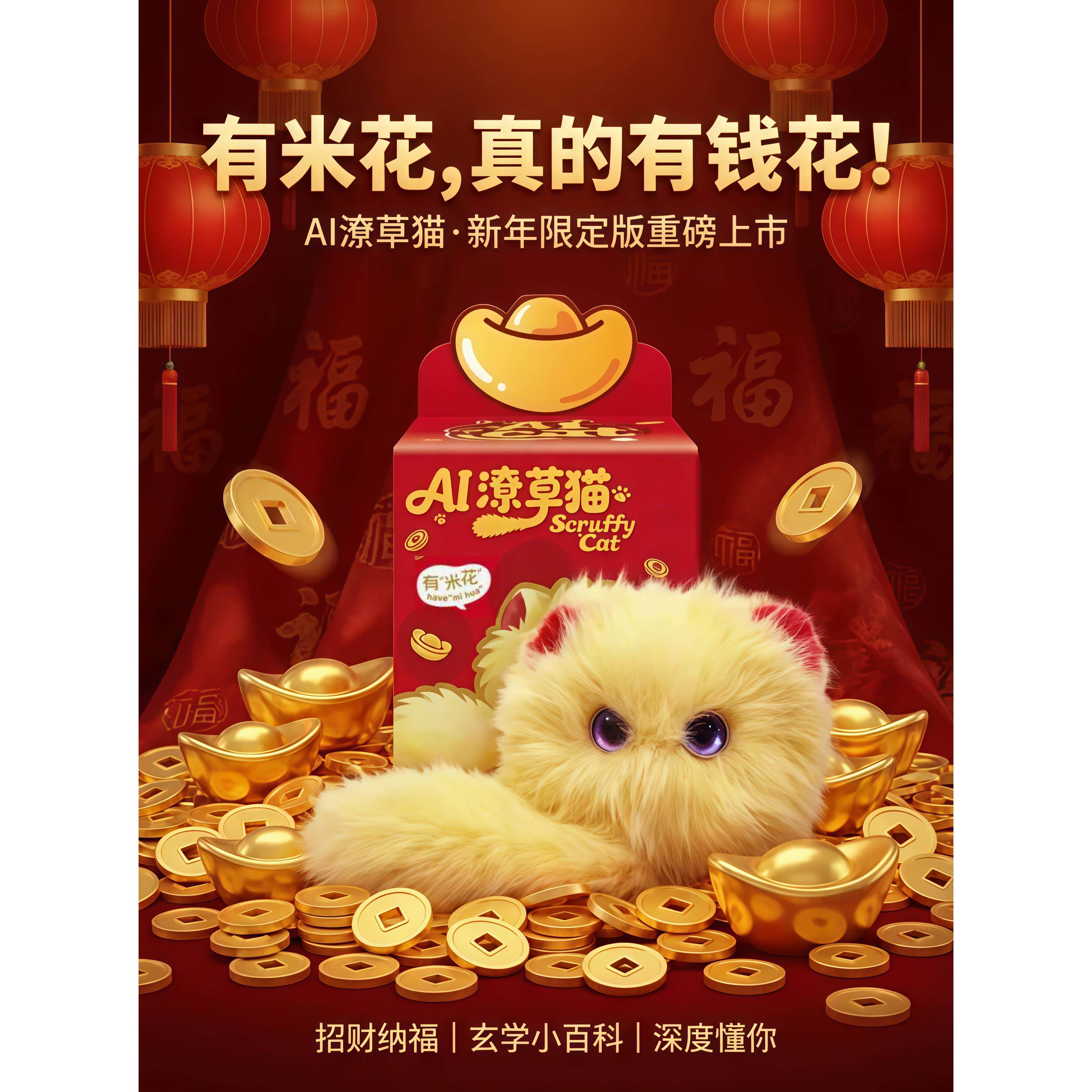 【招财纳福】ai智能对话玩具电子宠物毛绒猫机器人儿童生日礼物