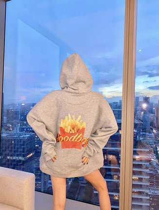 3折 现货 XOXOGOODBOY 20秋冬 薯条印花连帽卫衣 20YB13