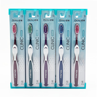 一组10支包邮欧素005舒爽洁齿圆润刷头舒适刷柄纤细洁齿软毛牙刷
