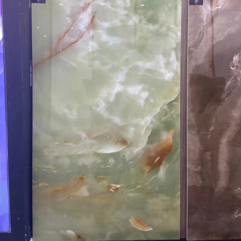 深绿奢石大理石地砖冷翡翠奢石瓷砖750x1500客厅浴室玄关背景墙砖