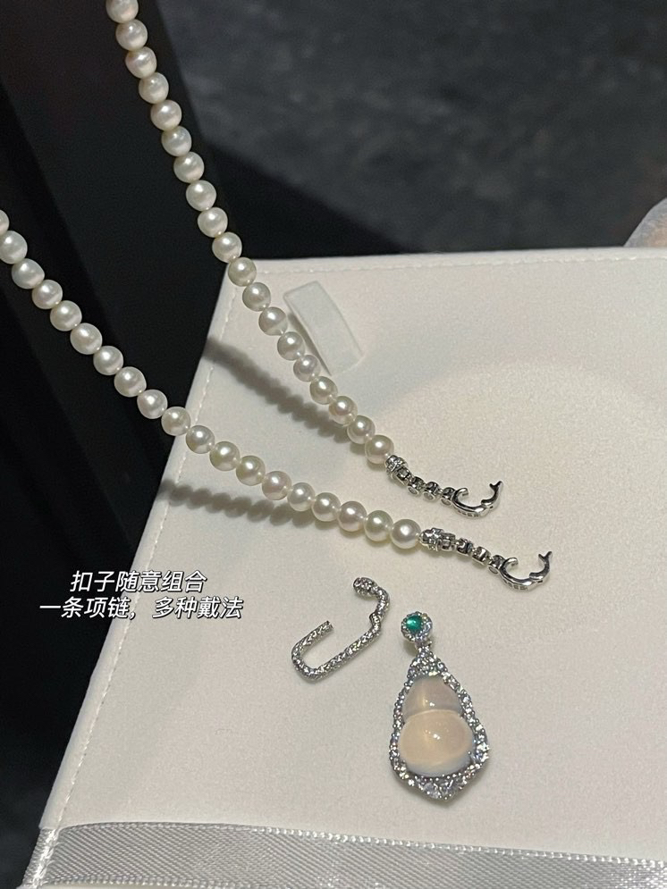 母亲节礼物一款多带妈妈链珍珠项链冰透福禄玉髓淡水真珍珠送长辈