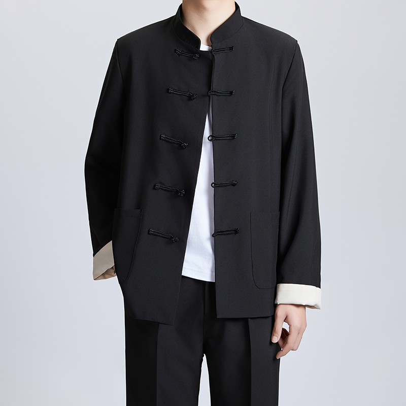 新中式西装外套男款痞帅高级感中国风订婚服唐装中山装潮牌套装男