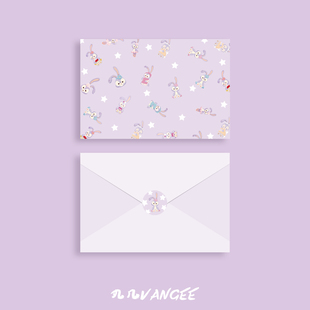 紫色兔子星黛露生日礼物贺卡ins网红礼品卡片感恩留言感谢明信片