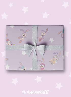 2023兔年包装纸紫色兔子星黛露网红鲜花束节日礼物品盒生日书皮封