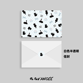 创意卡通可爱波点小黑猫贺卡森系网红礼品生日卡片感恩节日感谢卡