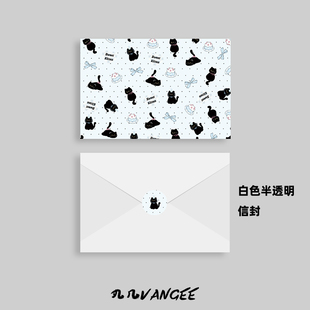 创意卡通可爱波点小黑猫贺卡森系网红礼品生日卡片感恩节日感谢卡