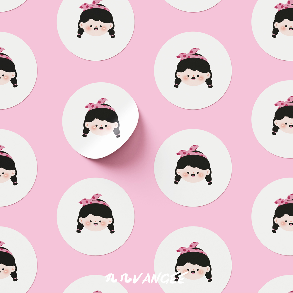 可爱卡通贴纸治愈萌趣小女孩礼物