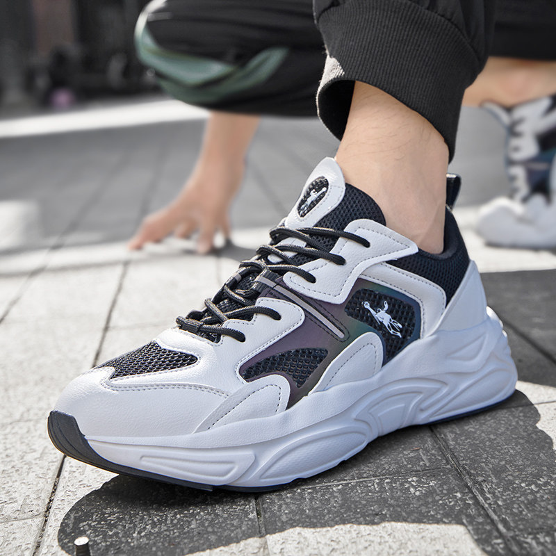 乔丹格兰2026夏季新款网面男款运动鞋透气轻便增高显瘦休闲跑步鞋