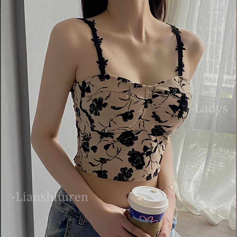 夏季小吊带性感背心女内搭打底外穿美背文胸一体式带胸垫抹胸上衣