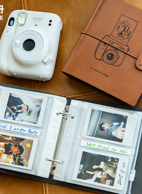 聚册拍立得mini相册专用两宫格一宫格单格收纳册方形3寸5寸迷你相册本纪念册活页本