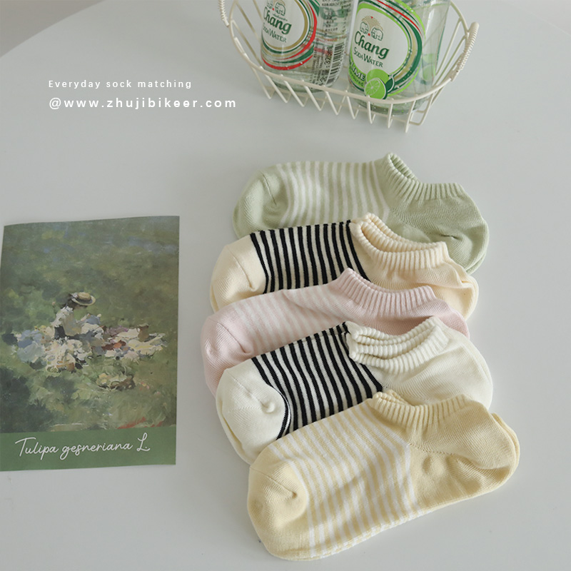 细条纹船袜日系海军风百搭