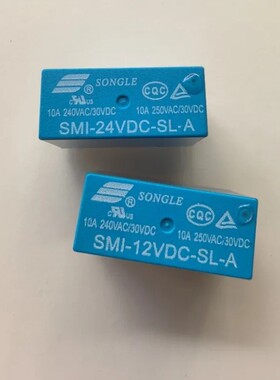 松乐继电器 SMI-12V-24VDC-SL-A 4脚 一组常开 10A